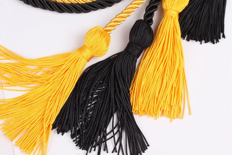 UIALECG Double Graduation Honor Cords - Black and Gold,68" Long - Image 3